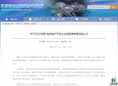 江苏住建厅发布：2022年第5批房地产开发企业资质审核意见的公示